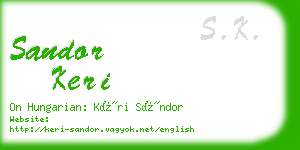 sandor keri business card